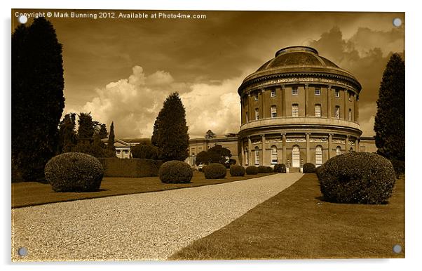 Ickworth House in sepia Acrylic by Mark Bunning