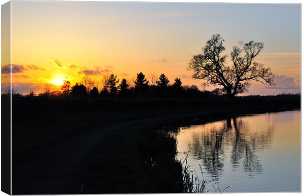 Sunset, Lancaster Canal Canvas Print by Jason Connolly
