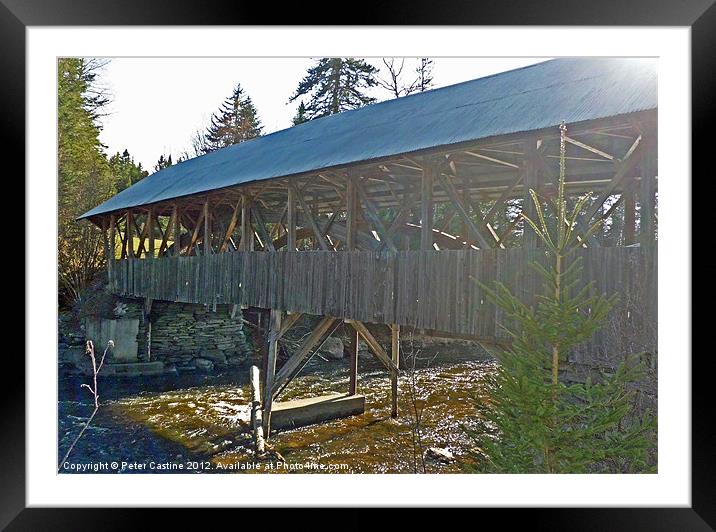 Bacon Road Covered Bridge Framed Mounted Print by Peter Castine