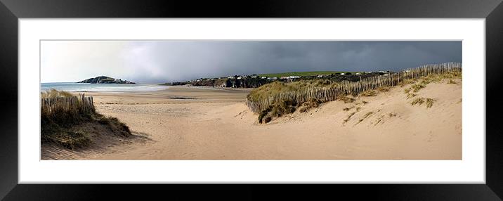 Heavy rain clouds, Bantham Beach Framed Mounted Print by James Rennick