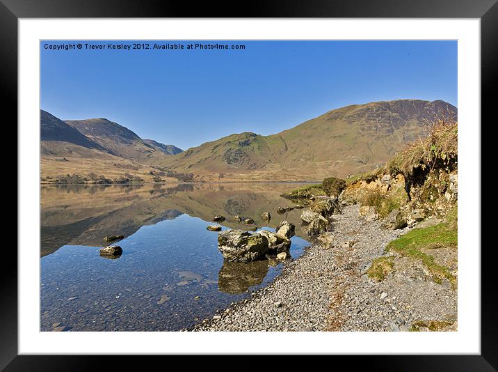 Lakeside View Buttermere Framed Mounted Print by Trevor Kersley RIP