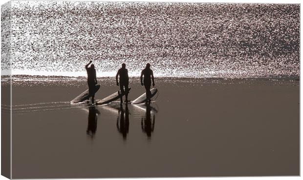 Surfers Severn Bore Canvas Print by mark humpage