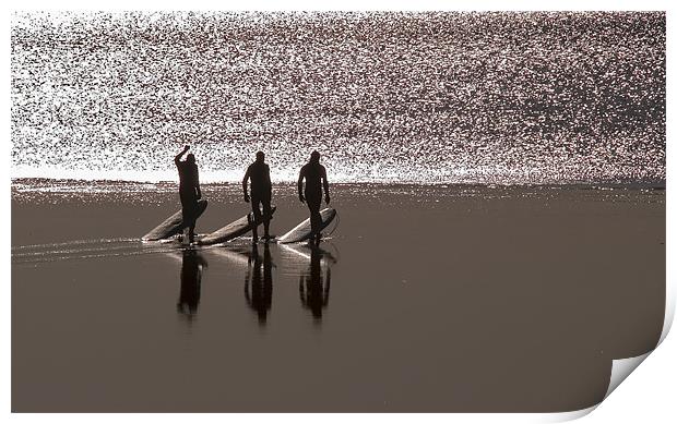 Surfers Severn Bore Print by mark humpage