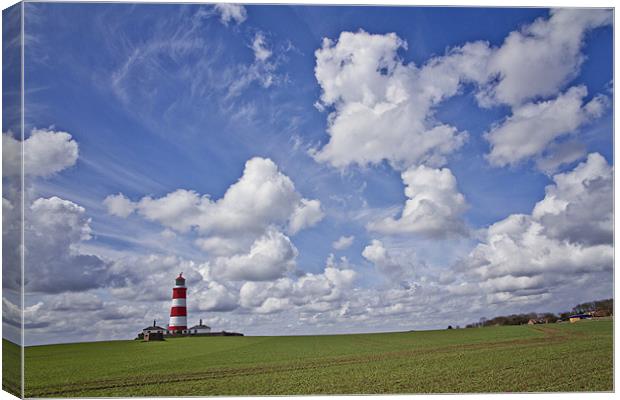 Big Skies over Happisburgh Lighthouse Canvas Print by Paul Macro