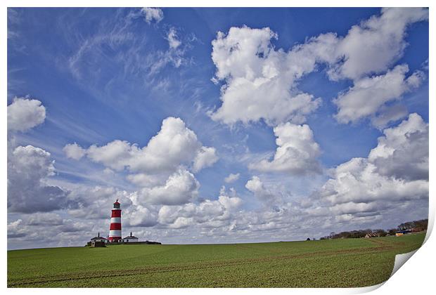 Big Skies over Happisburgh Lighthouse Print by Paul Macro