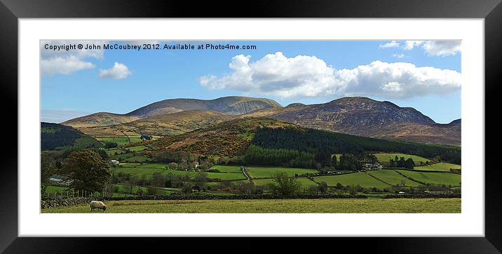 View of the Mourne Mountains Framed Mounted Print by John McCoubrey