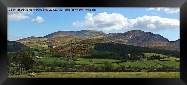 View of the Mourne Mountains Framed Print by John McCoubrey