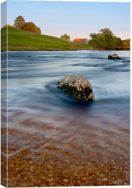 Majestic Sunset on the River Wharfe Canvas Print by Jim Round