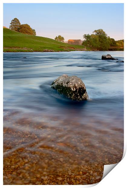 Majestic Sunset on the River Wharfe Print by Jim Round
