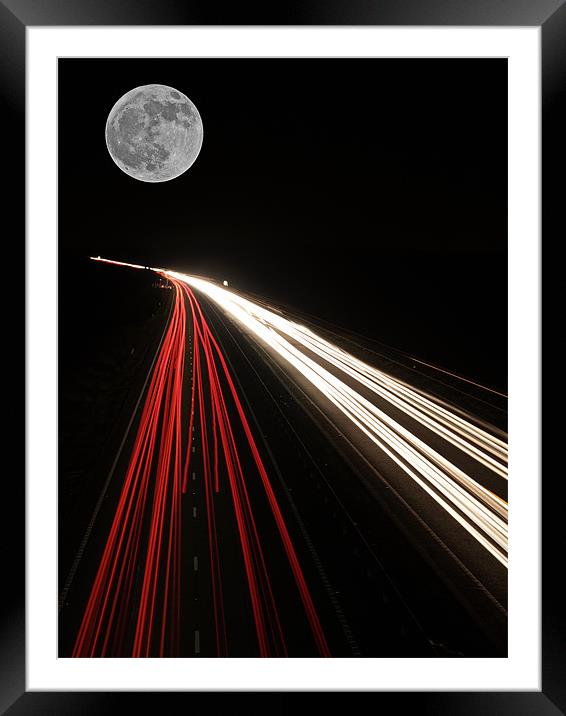 Moonlit Highway long exposure Framed Mounted Print by mark humpage