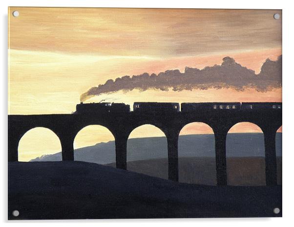 Ribblehead Viaduct Acrylic by Olive Denyer