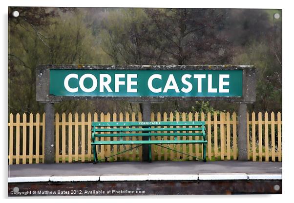 Corfe Station Acrylic by Matthew Bates