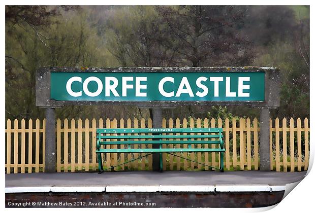 Corfe Station Print by Matthew Bates