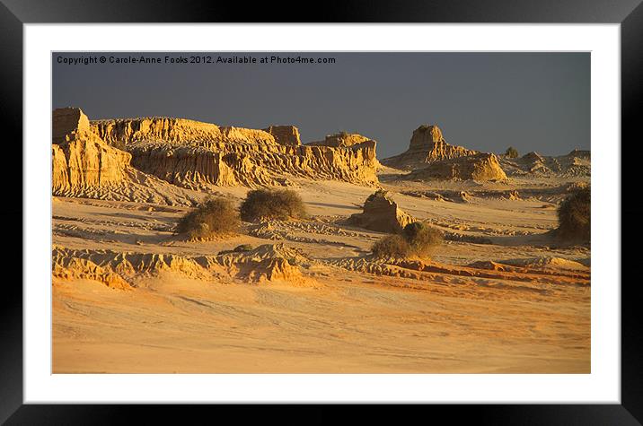 Golden Sunset Glow at Mungo Framed Mounted Print by Carole-Anne Fooks