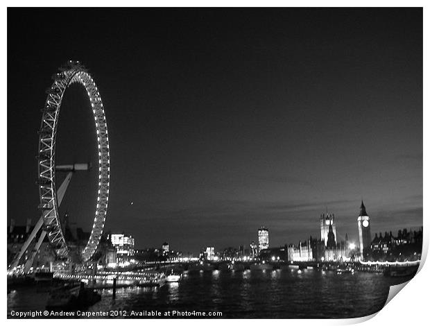 London at Night Print by Andrew Carpenter