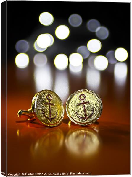 Anchor Cufflinks Canvas Print by Buster Brown