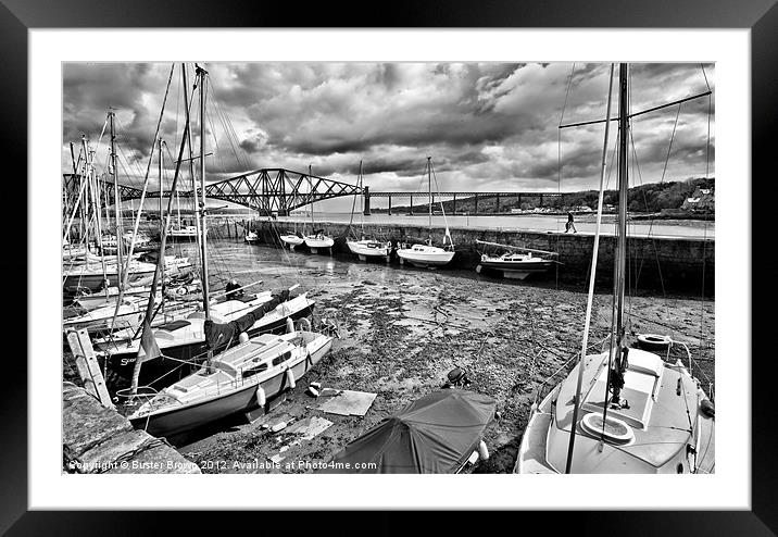 South Queensferry Harbour Framed Mounted Print by Buster Brown