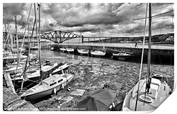 South Queensferry Harbour Print by Buster Brown