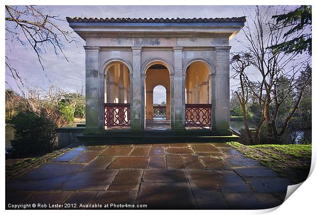 Roman boathouse, Birkenhead park Print by Rob Lester