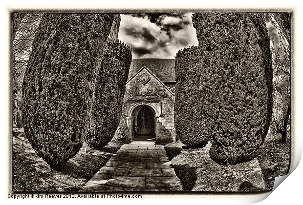 chiddingstone church doorway Print by kim Reeves
