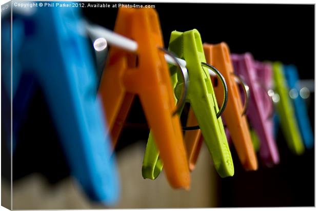Clothes Pegs Canvas Print by Phil Parker