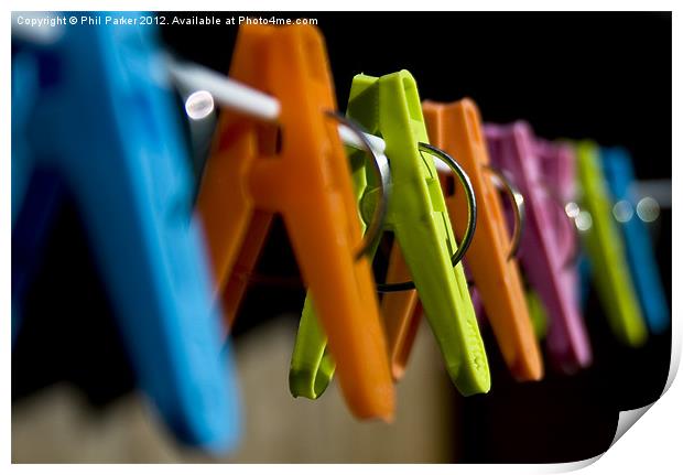 Clothes Pegs Print by Phil Parker