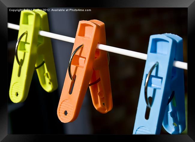 Clothes Pegs 3 Framed Print by Phil Parker