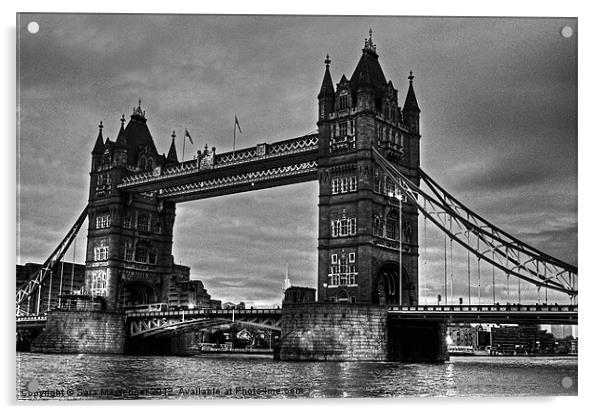 Tower bridge in black and white Acrylic by Sara Messenger