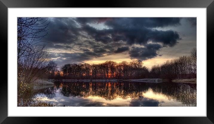 Ethereal Essex Winter Sunset Framed Mounted Print by David Tyrer