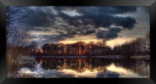 Ethereal Essex Winter Sunset Framed Print by David Tyrer