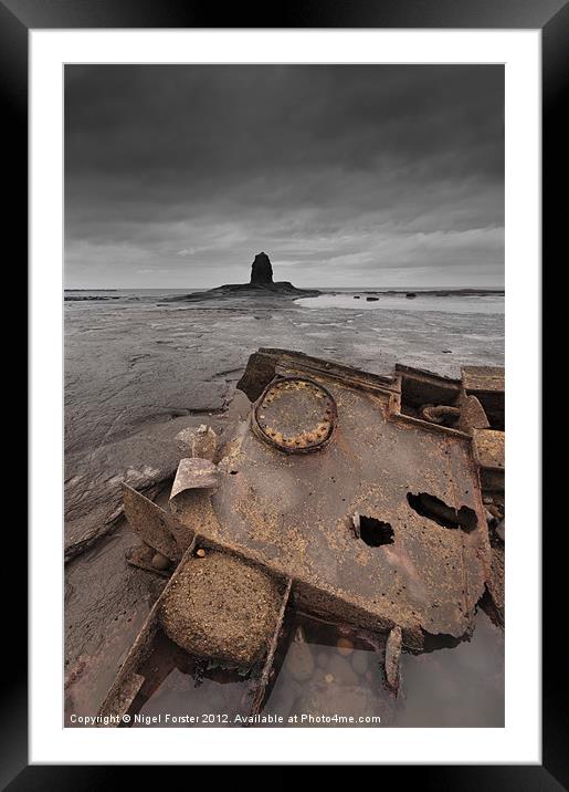 Black Nab Shipwreck Framed Mounted Print by Creative Photography Wales