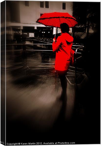 Lady in Red Canvas Print by Karen Martin