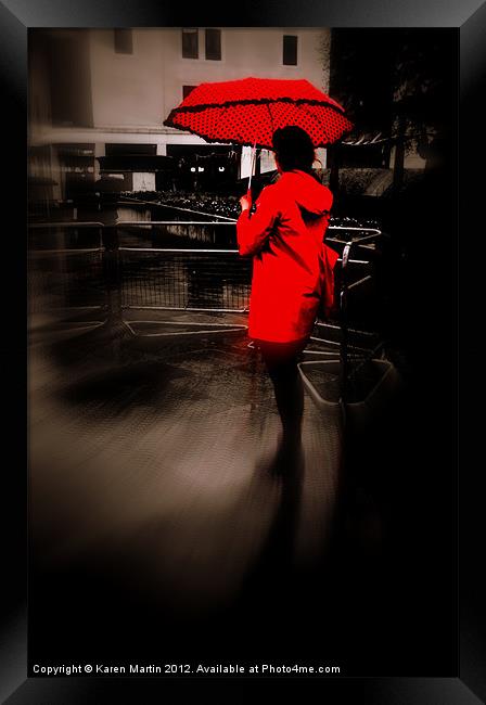 Lady in Red Framed Print by Karen Martin