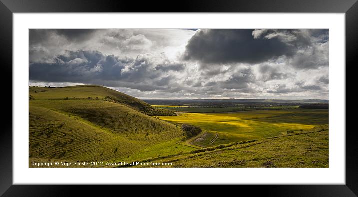 Pewsey Vale Spring Landscape Framed Mounted Print by Creative Photography Wales