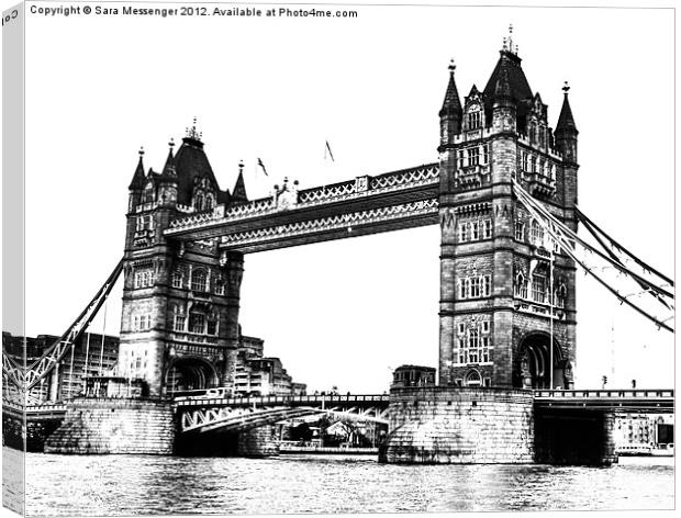 Tower bridge in White & Black Canvas Print by Sara Messenger