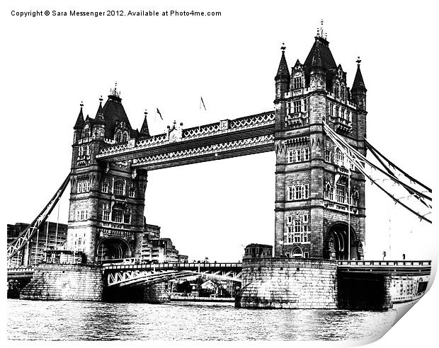 Tower bridge in White & Black Print by Sara Messenger