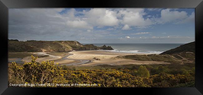 Three Cliffs Bay landscape Framed Print by Creative Photography Wales
