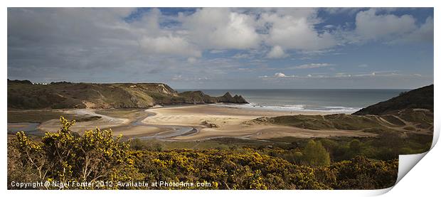 Three Cliffs Bay landscape Print by Creative Photography Wales