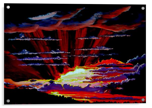 Midsummer Sunset Eastbourne Acrylic by Roger Stevens