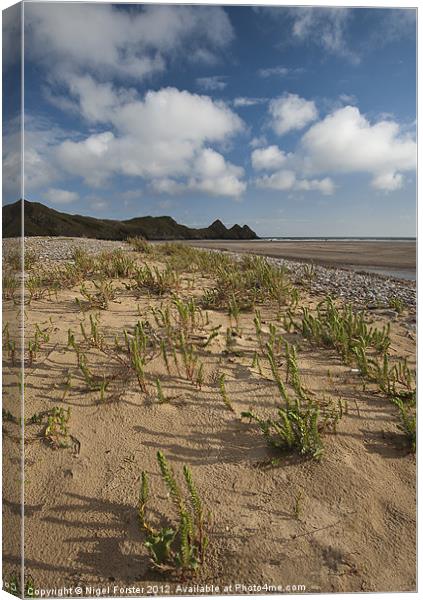 Three Cliffs Sandscape Canvas Print by Creative Photography Wales