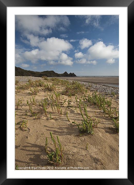 Three Cliffs Sandscape Framed Mounted Print by Creative Photography Wales