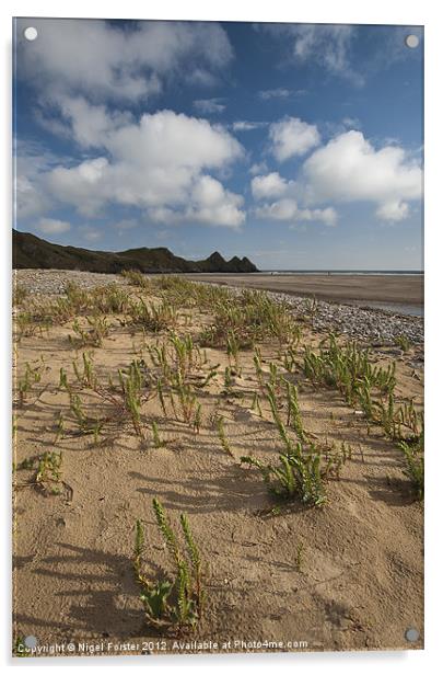 Three Cliffs Sandscape Acrylic by Creative Photography Wales