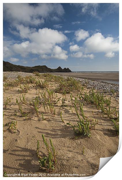 Three Cliffs Sandscape Print by Creative Photography Wales