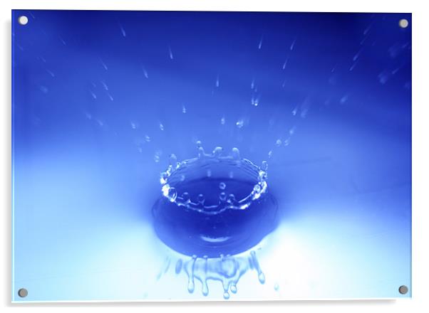 Blue Water Drop Acrylic by Andrew Holland