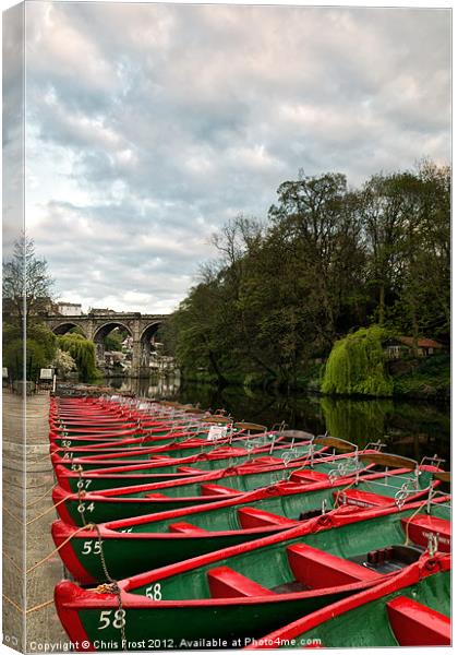 Moored up at Knaresborough Canvas Print by Chris Frost