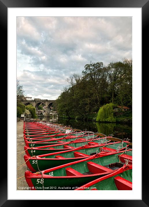 Moored up at Knaresborough Framed Mounted Print by Chris Frost