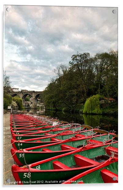 Moored up at Knaresborough Acrylic by Chris Frost