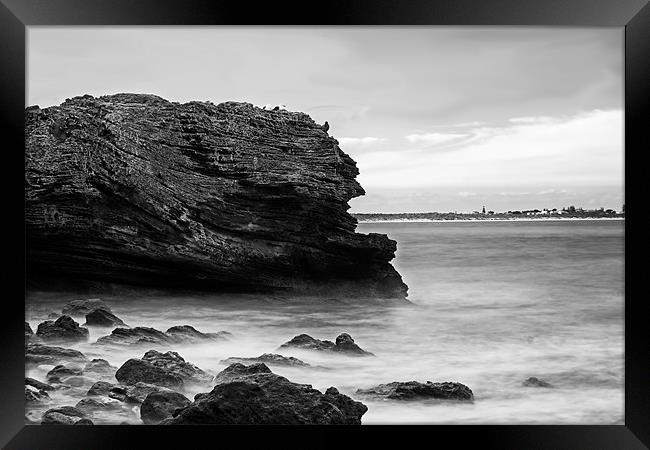 Black and White Rocks Framed Print by Roger Green