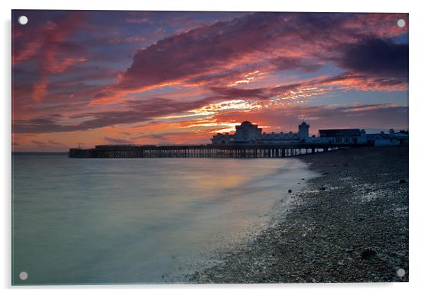 Pier Filtered Sunset Acrylic by Paul Gordon