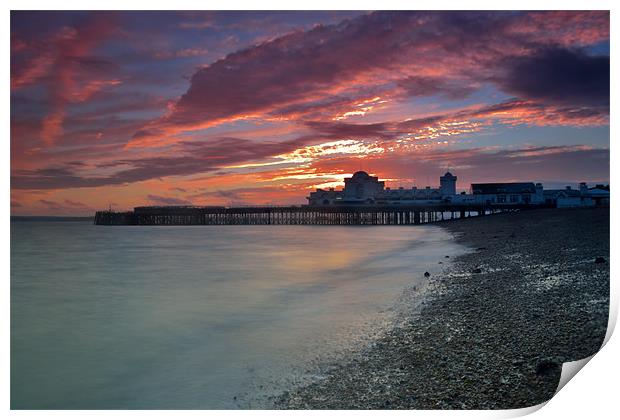 Pier Filtered Sunset Print by Paul Gordon